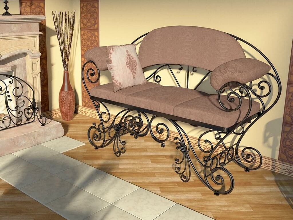Фотография товара Кованый диван с орнаментом и завитками