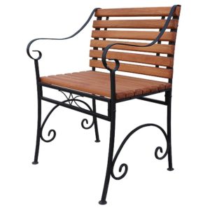 Фотография товара Кованое садовое кресло с завитками и ромбом/Ж
