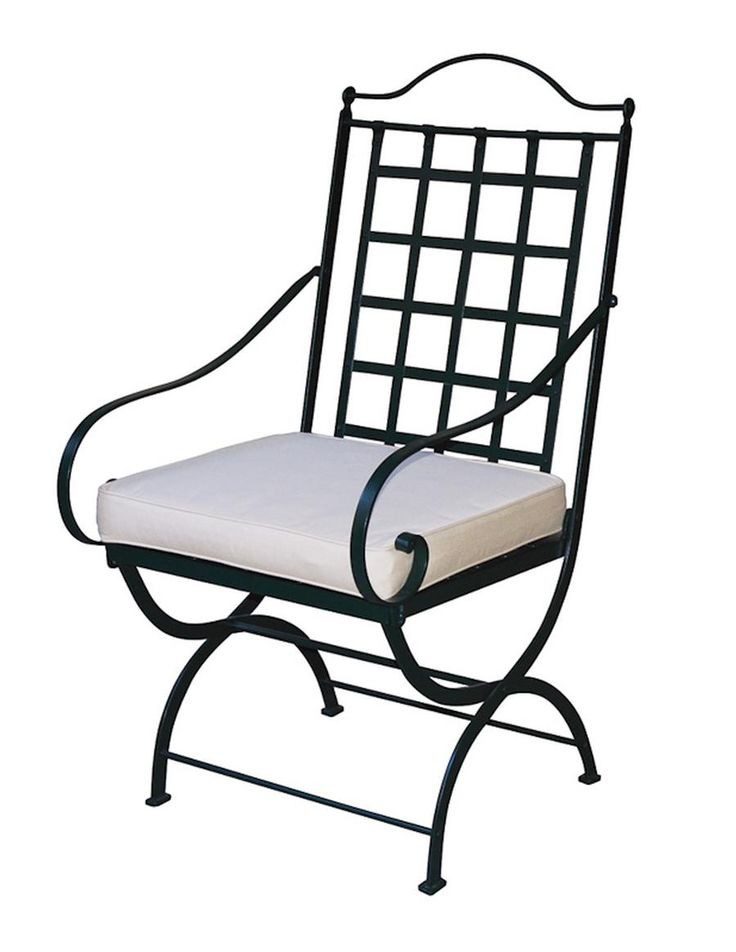 Фотография товара Кованое садовое кресло с завитками и решеткой