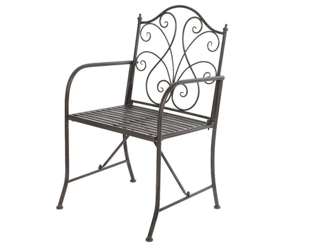 Фотография товара Кованое садовое кресло с узорами арфой
