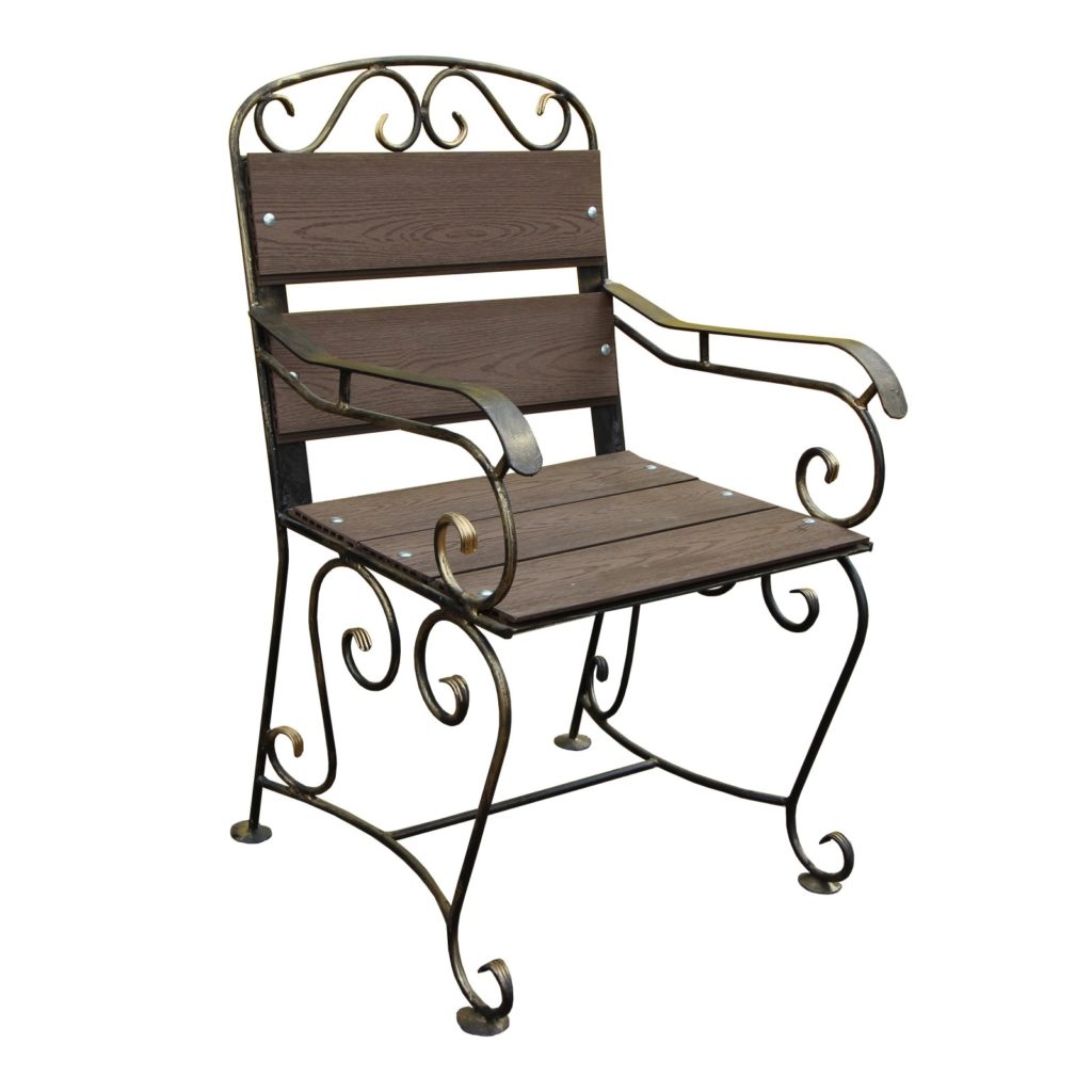 Фотография товара Кованое садовое кресло с орнаментом и завитками