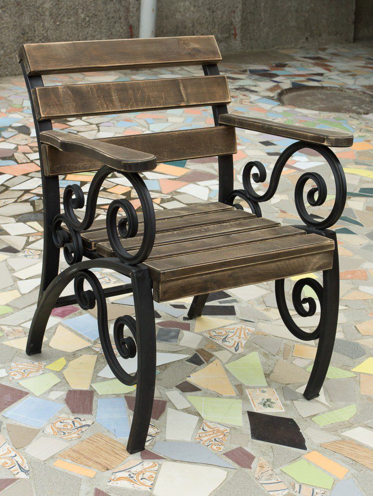 Фотография товара Кованое садовое кресло с узорами