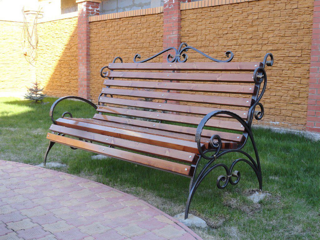Фотография товара Садовая кованая скамейка со спинкой