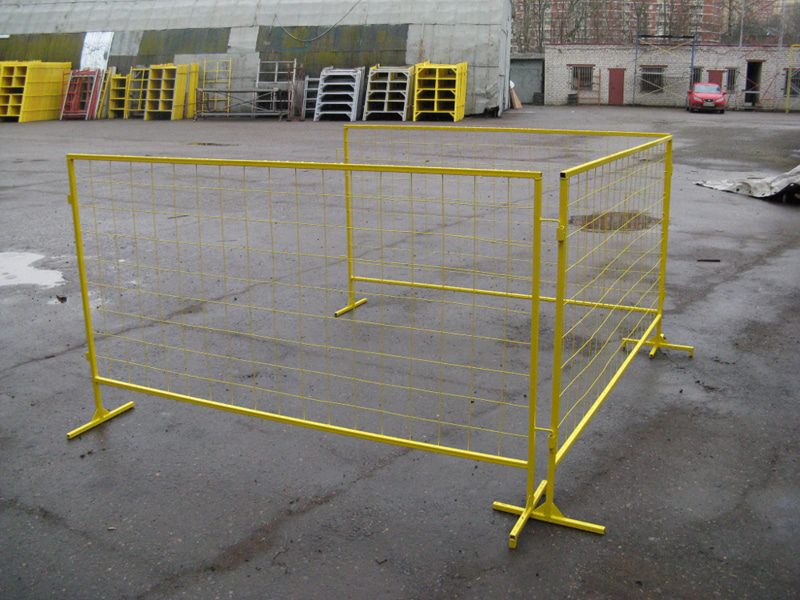 Фотография товара Металлическое ограждение для строительных площадок в желтом цвете