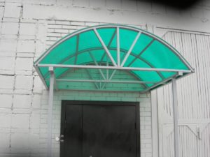 Фотография товара Металлический козырек над входной дверью из поликарбоната №14