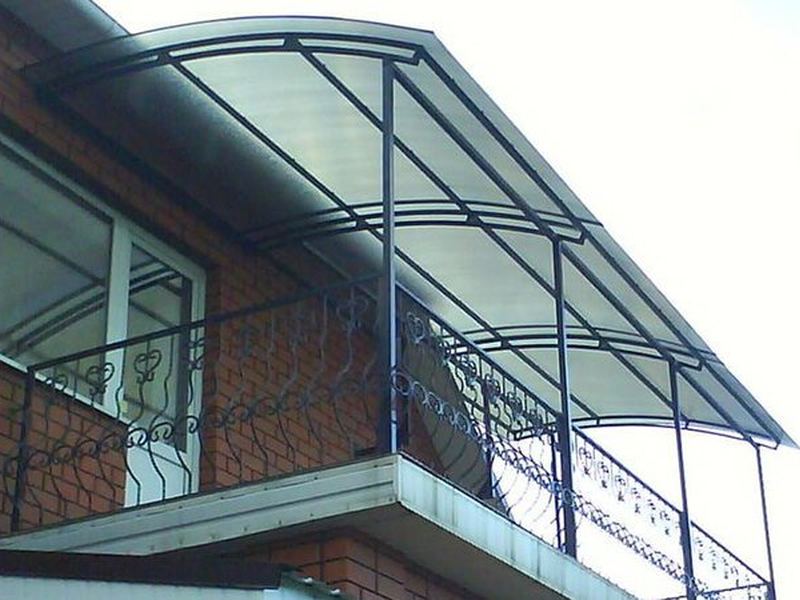 Фотография товара Козырек из металла и поликарбоната над балконом №13