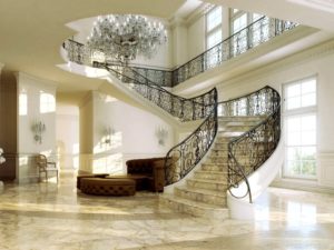 Фотография товара Кованые красивые, элитные перила для лестницы частного домовладения №104