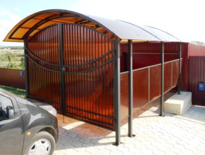 Фотография товара Металлические ворота из поликарбоната для гаража