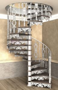 Фотография товара Винтовая кованая лестница на второй этаж